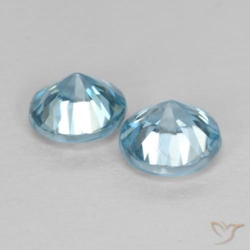 Gemme di Zircone Bambina blu naturale da 0.98 ct, Rotondo, VS