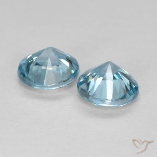 Gemme di Zircone Azzurro naturale da 0.88 ct, Rotondo, VS