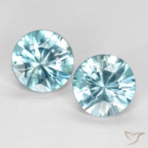 1.05ctw Naturale Azzurro Zircone, Rotondo, VS