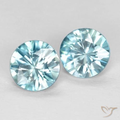 Gemme di Zircone Azzurro naturale da 1.05 ct, Rotondo, VS