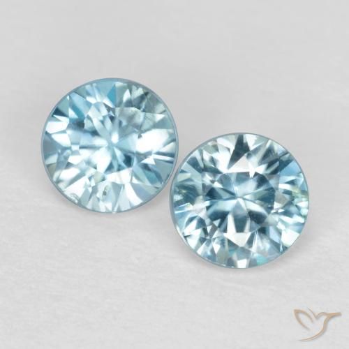 0.69ctw Naturale Bambina blu Zircone, Rotondo, VS