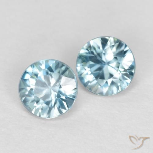 Gemme di Zircone Bambina blu naturale da 0.69 ct, Rotondo, VS