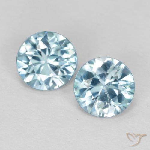0.91ctw Naturale Azzurro Maya chiaro Zircone, Rotondo, VS