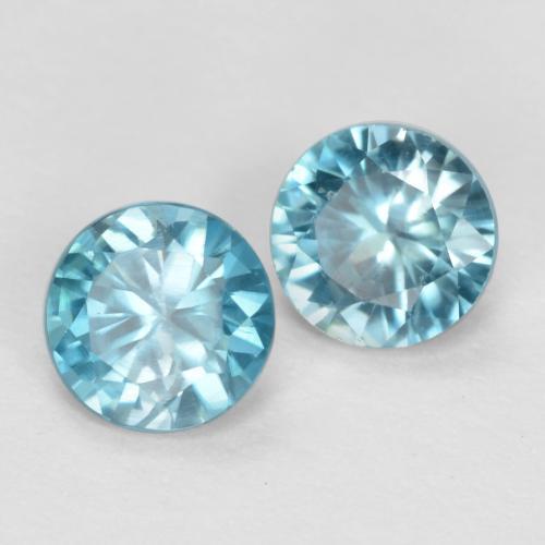 Zircone naturale blu da 1,10 ct, taglio rotondo, VS