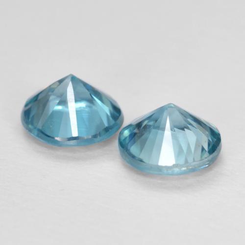 Zircone naturale blu da 1,10 ct, taglio rotondo, VS