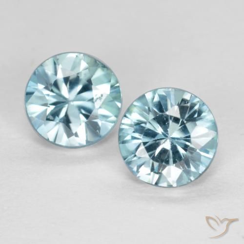 1.01ctw Naturale Azzurro Zircone, Rotondo, VS