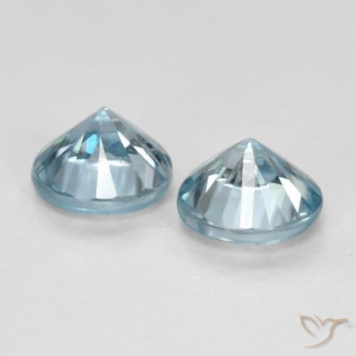 Gemme di Zircone Azzurro naturale da 1.01 ct, Rotondo, VS