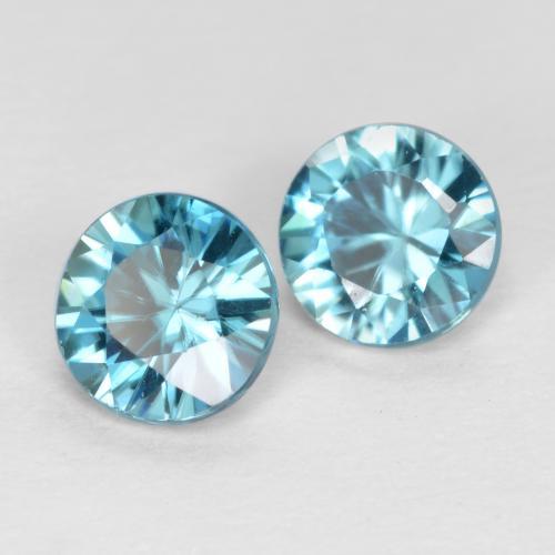 Zircone naturale blu da 1,04 ct, taglio rotondo, VS