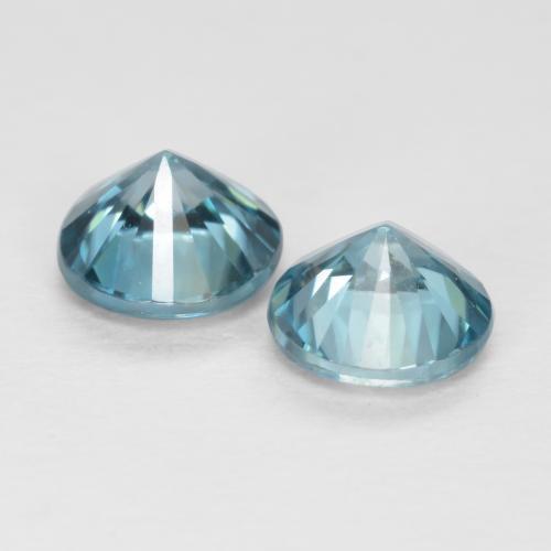 Zircone naturale blu da 1,04 ct, taglio rotondo, VS