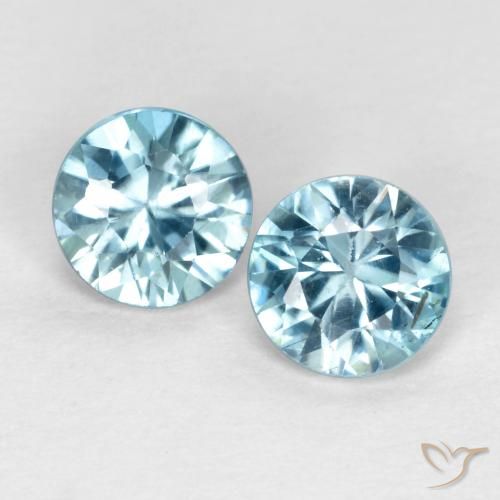 0.94ctw Naturale Azzurro Maya chiaro Zircone, Rotondo, VS