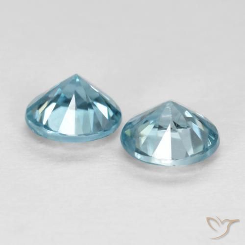 Gemme di Zircone Azzurro Maya chiaro naturale da 0.94 ct, Rotondo, VS