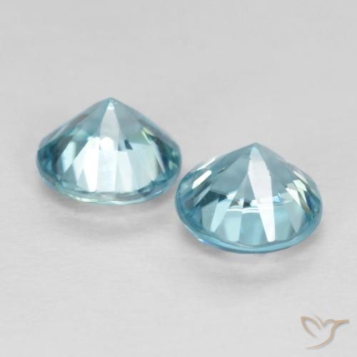 Gemme di Zircone Azzurro naturale da 1.10 ct, Rotondo, VS
