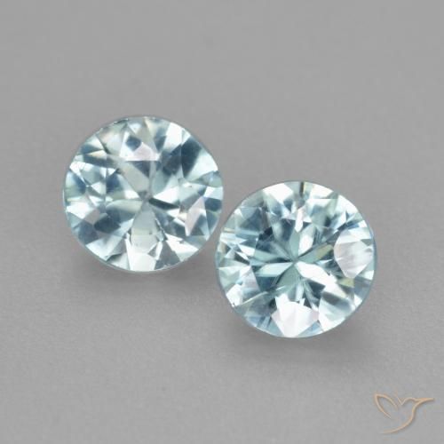 1.00ctw Naturale Azzurro Zircone, Rotondo, VS