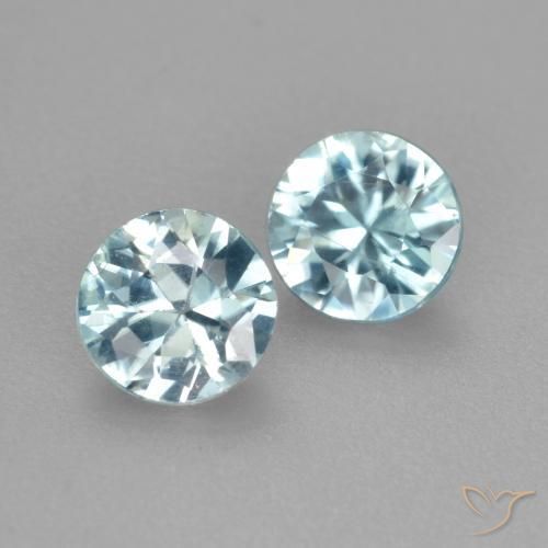 Gemme di Zircone Azzurro naturale da 1.00 ct, Rotondo, VS
