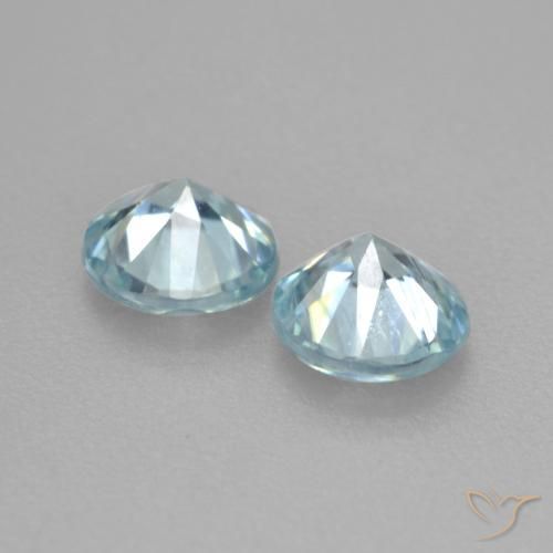 Gemme di Zircone Azzurro naturale da 1.00 ct, Rotondo, VS