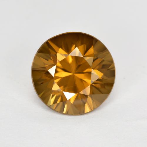 Zircone naturale dorato da 2,62 ct, taglio rotondo, VS