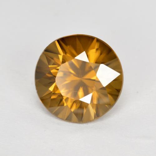 Zircone naturale dorato da 2,62 ct, taglio rotondo, VS