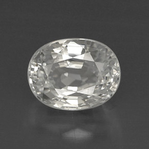 Zircone naturale bianco da 8,64 ct, taglio ovale, VVS