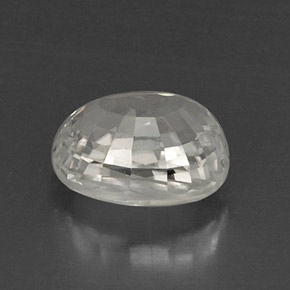 Zircone naturale bianco da 8,64 ct, taglio ovale, VVS