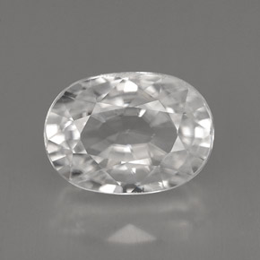 Zircone naturale bianco da 8,09 ct, taglio ovale, VVS-VS