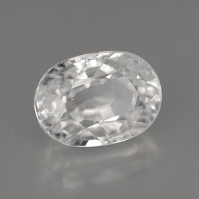 Zircone naturale bianco da 8,09 ct, taglio ovale, VVS-VS