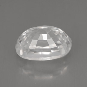 Zircone naturale bianco da 8,09 ct, taglio ovale, VVS-VS