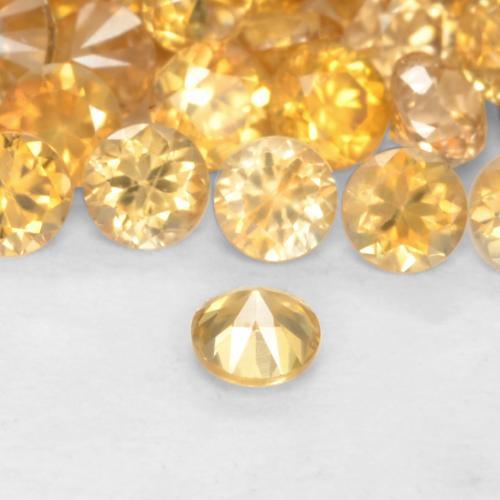 Zircone naturale dorato da 0,21 ct, taglio rotondo, VS