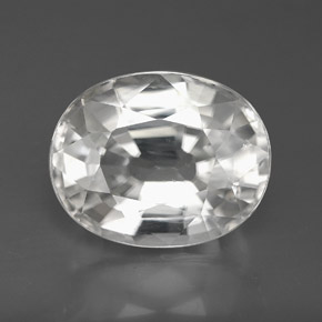 Zircone naturale bianco da 9,99 ct, taglio ovale, VVS
