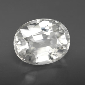 Zircone naturale bianco da 9,99 ct, taglio ovale, VVS