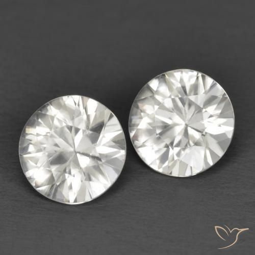 Gemme di Zircone Bianco naturale da 2.23 ct, Rotondo, VVS-VS
