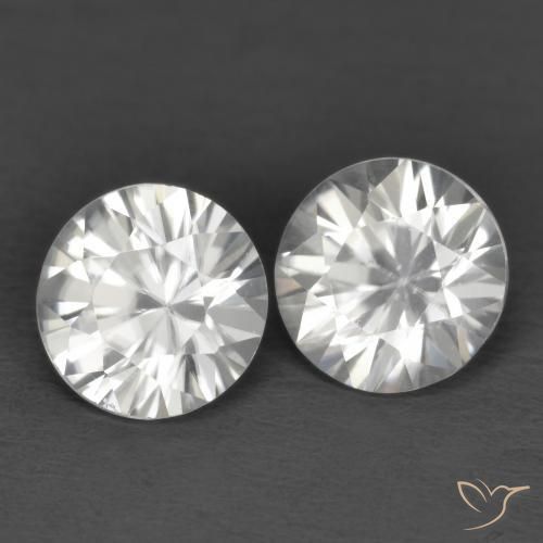 2.39ctw Naturale Bianco Zircone, Rotondo, VVS-VS