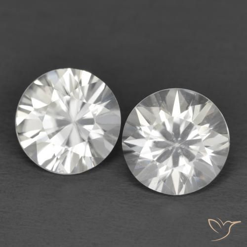 Gemme di Zircone Bianco naturale da 2.39 ct, Rotondo, VVS-VS