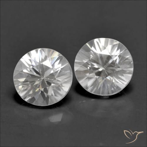 2.47ctw Naturale Bianco Zircone, Rotondo, VVS-VS