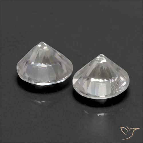 Gemme di Zircone Bianco naturale da 2.47 ct, Rotondo, VVS-VS