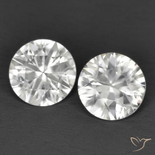 2.06ctw Naturale Bianco Zircone, Rotondo, VVS-VS