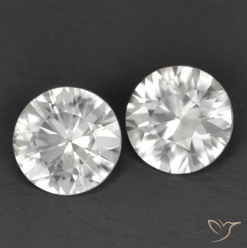 Gemme di Zircone Bianco naturale da 2.06 ct, Rotondo, VVS-VS