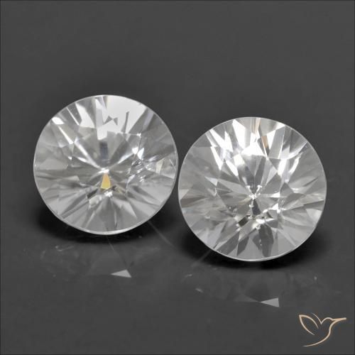Gemme di Zircone Bianco naturale da 2.54 ct, Rotondo, VVS-VS