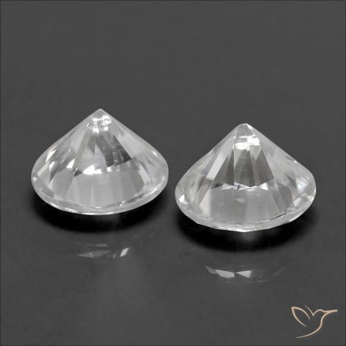 Gemme di Zircone Bianco naturale da 2.54 ct, Rotondo, VVS-VS