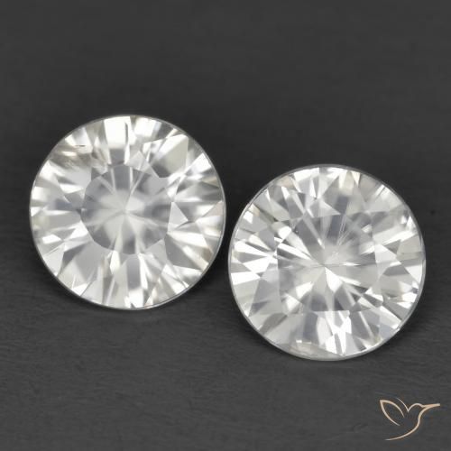 2.34ctw Naturale Bianco Zircone, Rotondo, VS