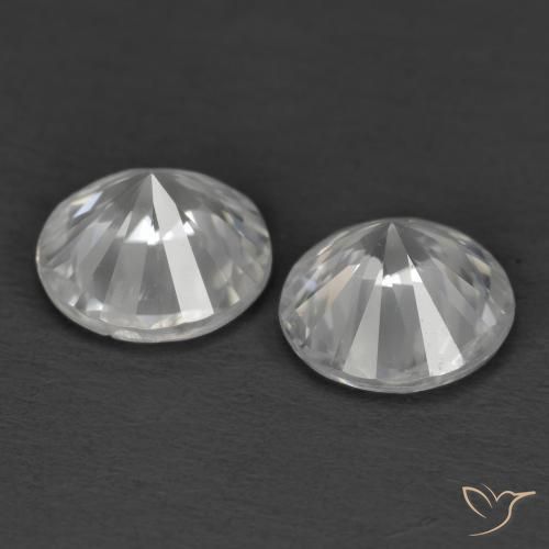 Gemme di Zircone Bianco naturale da 2.34 ct, Rotondo, VS