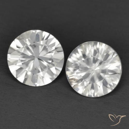 2.30ctw Naturale Bianco Zircone, Rotondo, VS