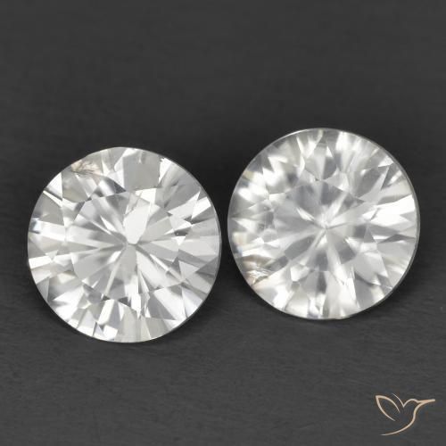 Gemme di Zircone Bianco naturale da 2.30 ct, Rotondo, VS
