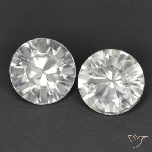 Gemme di Zircone Bianco naturale da 2.16 ct, Rotondo, VVS-VS