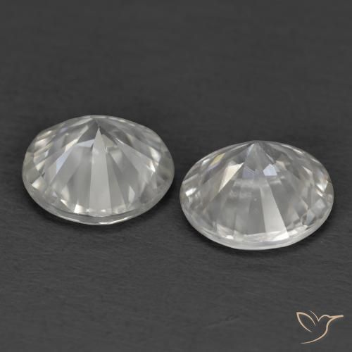 Gemme di Zircone Bianco naturale da 2.16 ct, Rotondo, VVS-VS