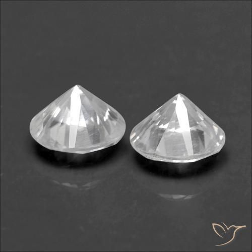 Gemme di Zircone Bianco naturale da 1.31 ct, Rotondo, VS