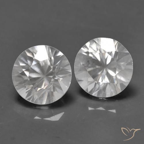 Gemme di Zircone Bianco naturale da 1.51 ct, Rotondo, VVS-VS