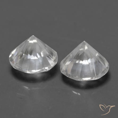 Gemme di Zircone Bianco naturale da 1.51 ct, Rotondo, VVS-VS