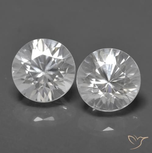 1.58ctw Naturale Bianco Zircone, Rotondo, VVS-VS