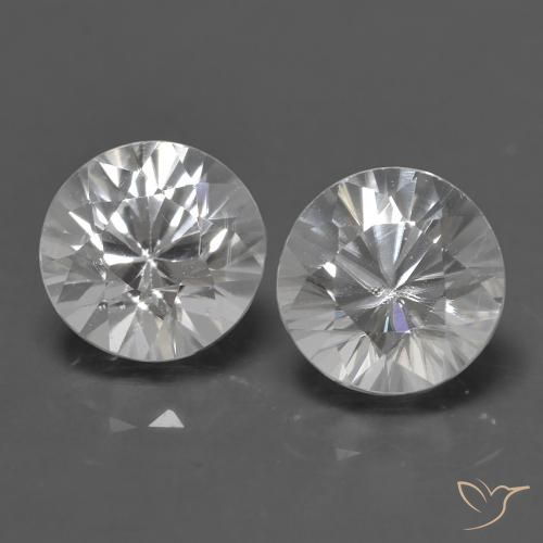 1.50ctw Naturale Bianco Zircone, Rotondo, VS