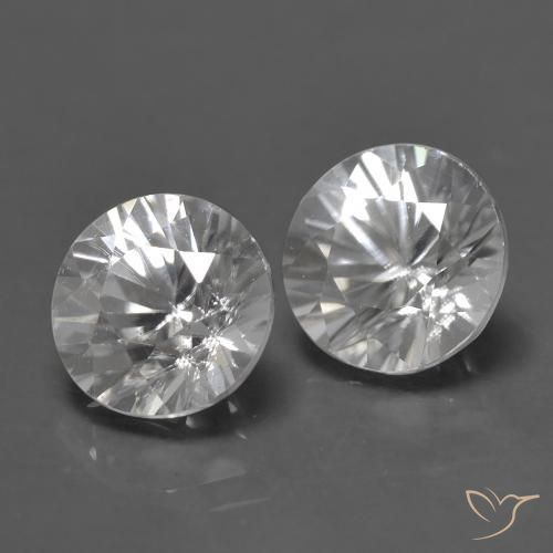 Gemme di Zircone Bianco naturale da 1.50 ct, Rotondo, VS